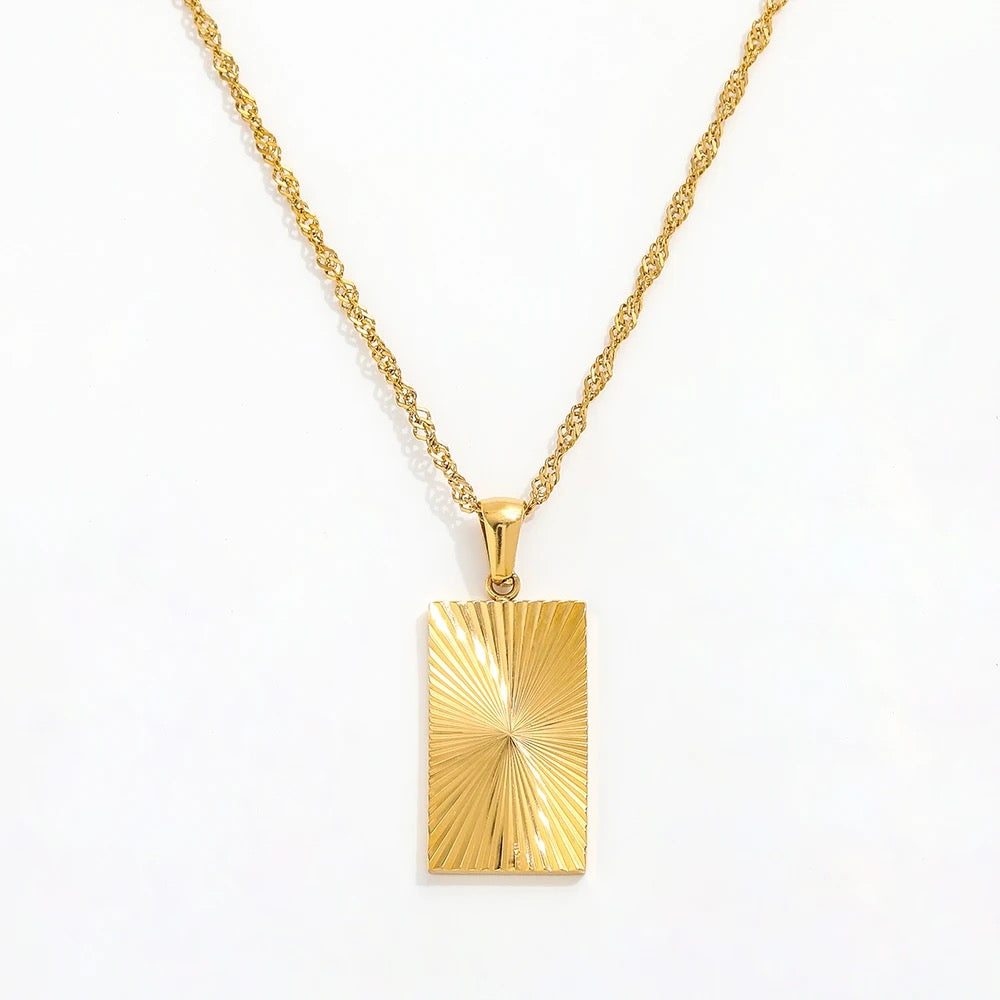 Minimalist Sun Pendant Necklace - Gold