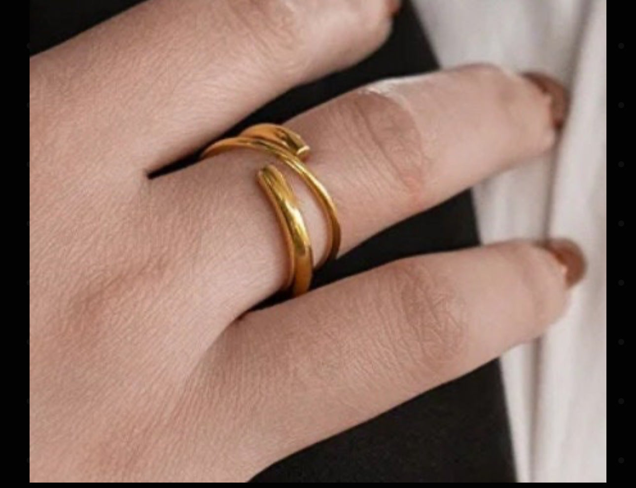 Chunky Double Layer Solid Ring - Gold