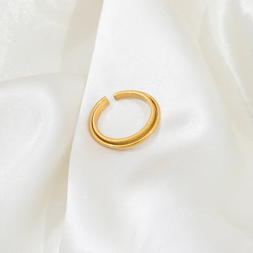 Dainty Double Layer Open Ring - Gold