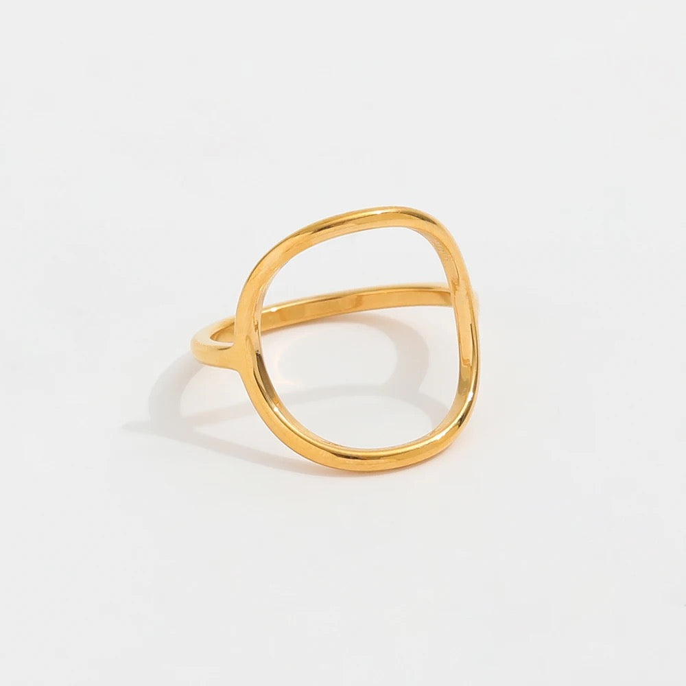 Simple Large Circle Ring - Gold
