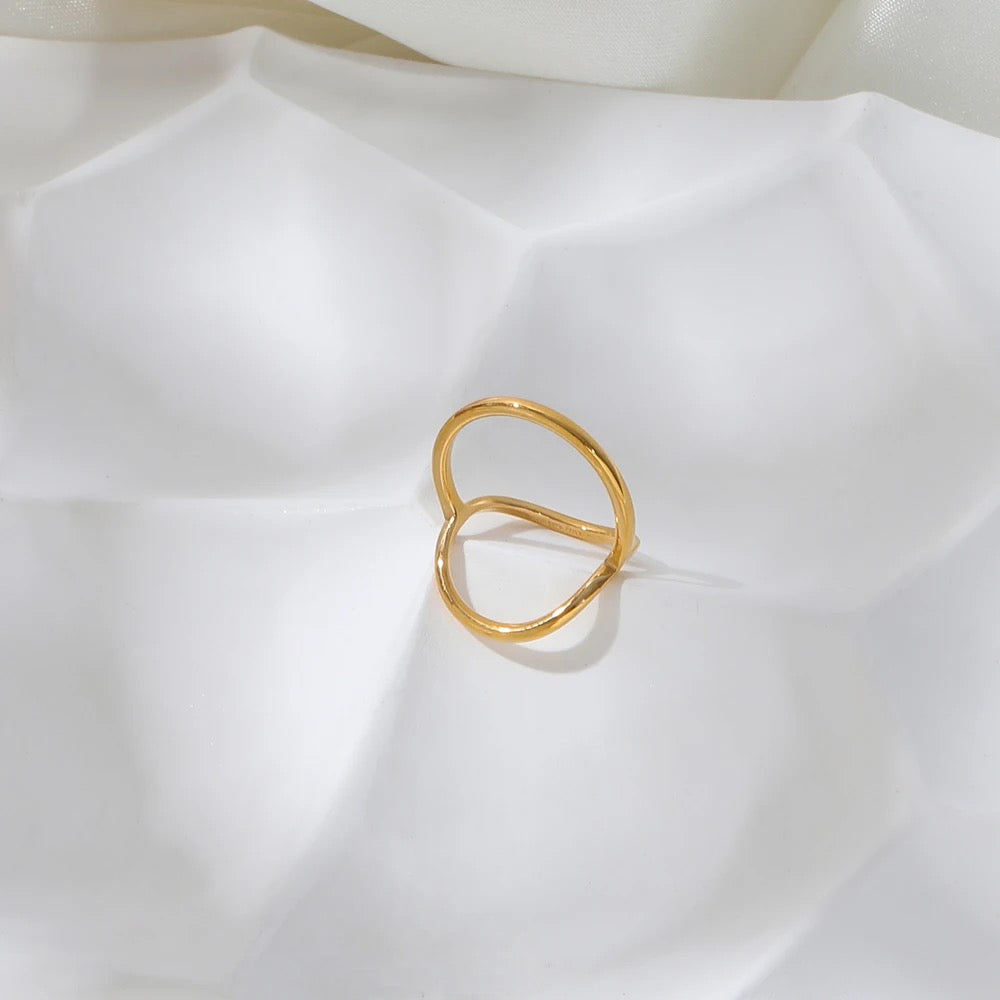 Simple Large Circle Ring - Gold