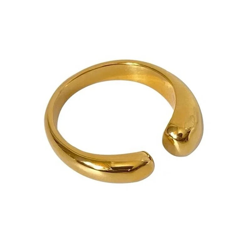 Elegant Open Ball Chunky Dome Ring - Gold