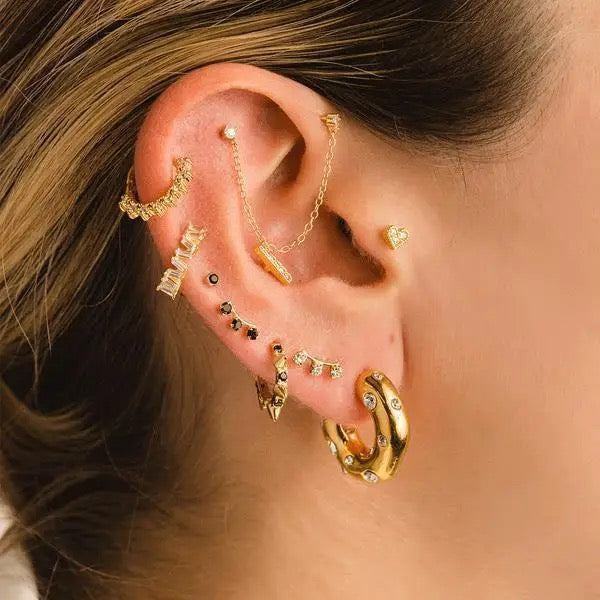 Chic Cubic Zircon Freshwater Pearl Huggies Earring