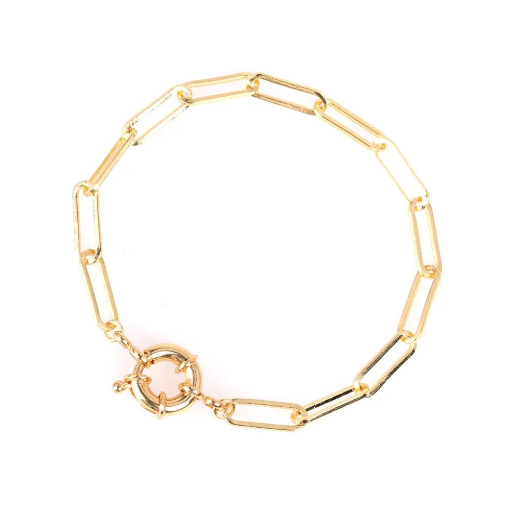 Chic Gold Link Paperclip Chain Bracelet