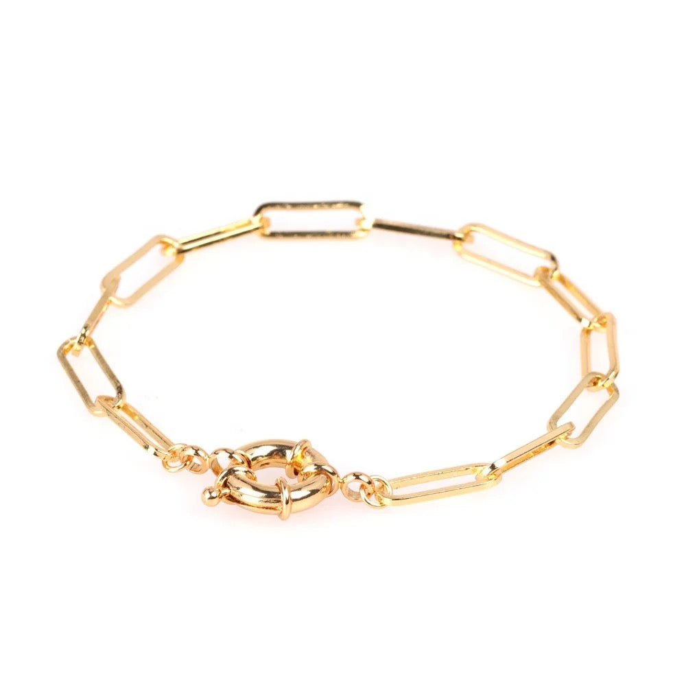 Chic Gold Link Paperclip Chain Bracelet