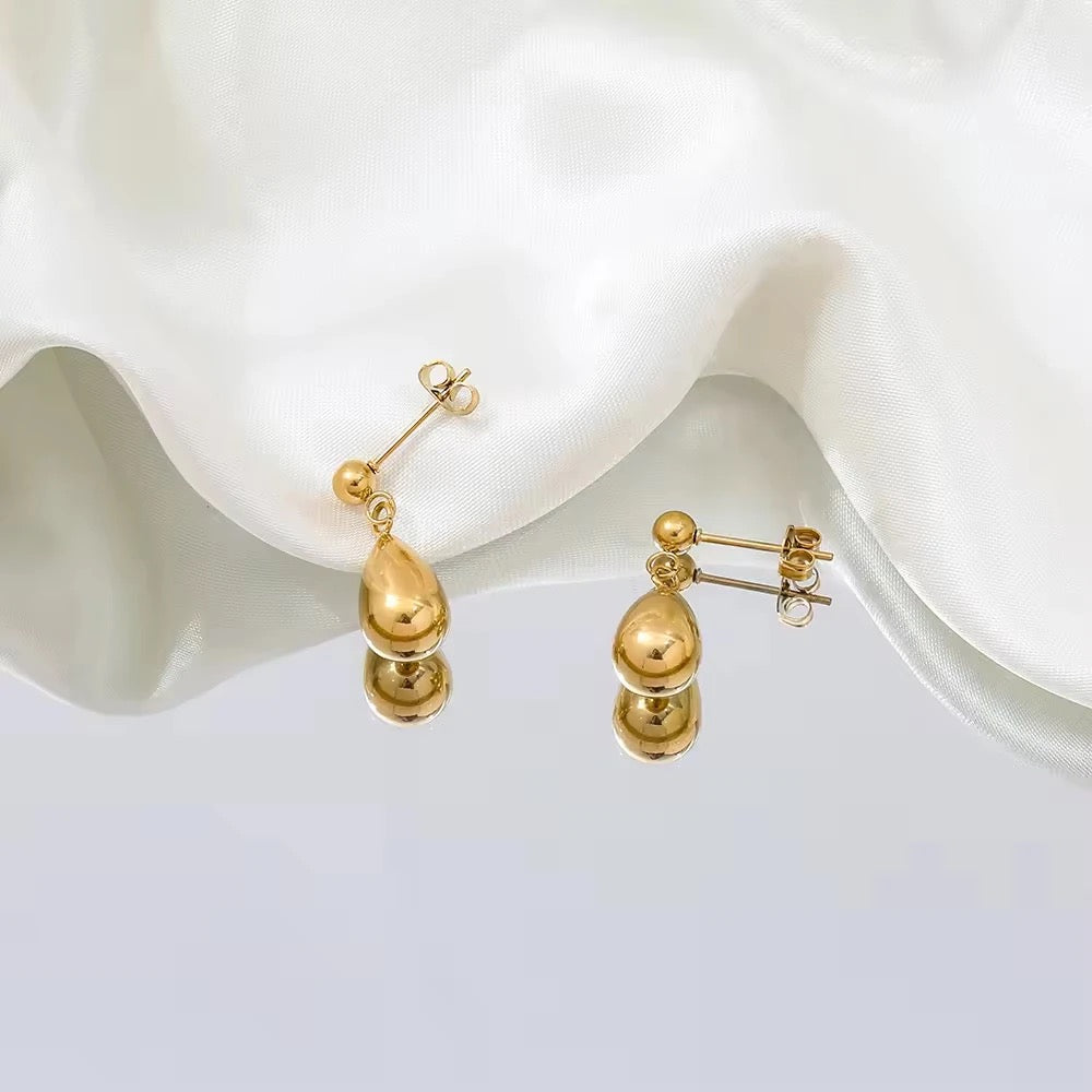 18K Gold Plated Waterdrop Stainless Steel Earring