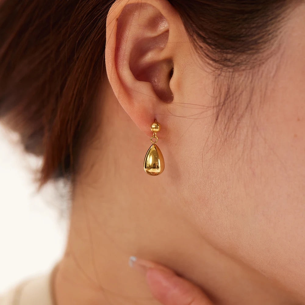 18K Gold Plated Waterdrop Stainless Steel Earring