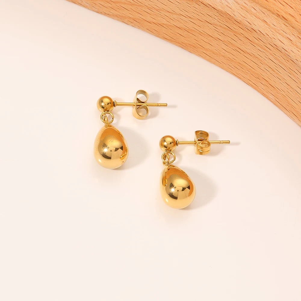 18K Gold Plated Waterdrop Stainless Steel Earring