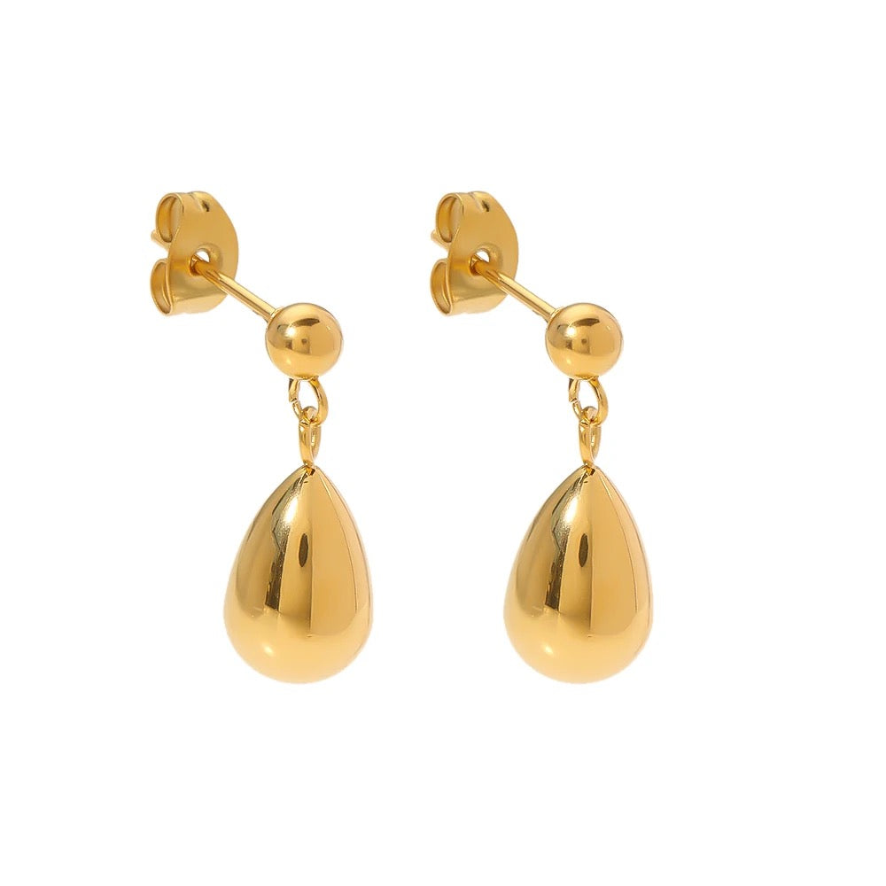 18K Gold Plated Waterdrop Stainless Steel Earring