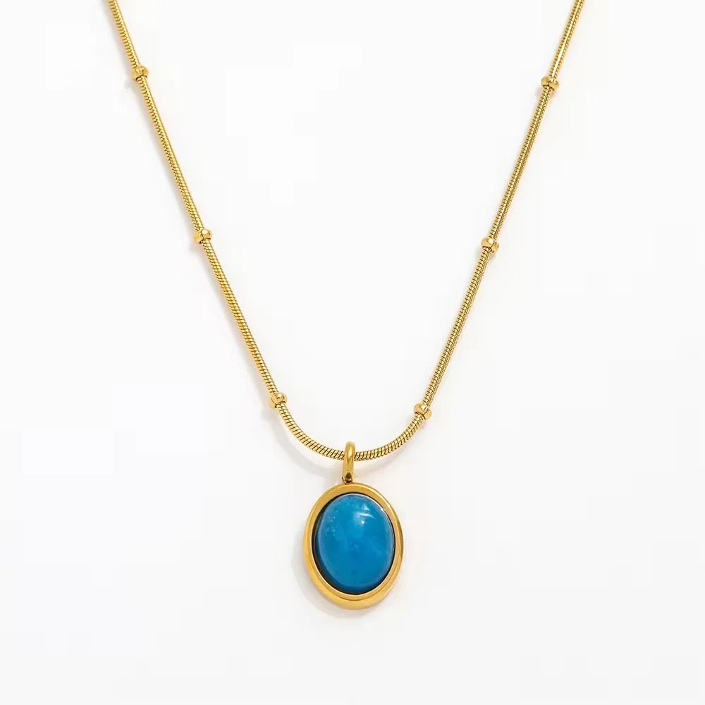 Elegant Aquamarine Stone Pendant Necklace