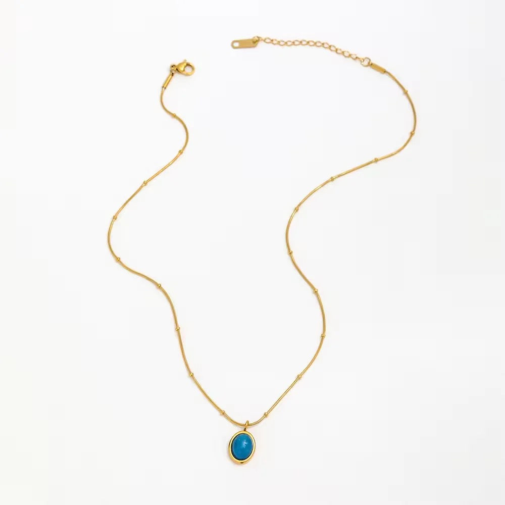 Elegant Aquamarine Stone Pendant Necklace