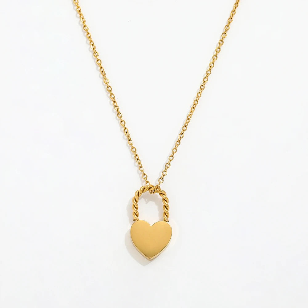 Dainty Gold Heart Pendant Minimalist Necklace
