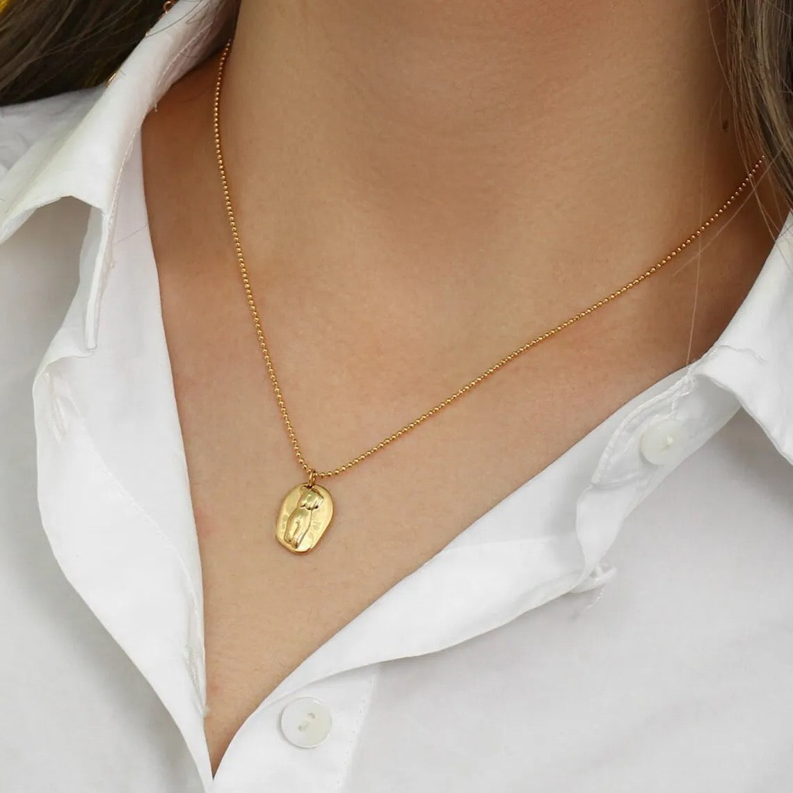 Gold Ball Chain Pendant Necklace For Mum