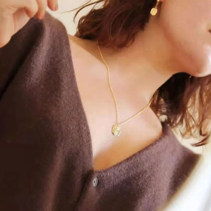 Gold Ball Chain Pendant Necklace For Mum