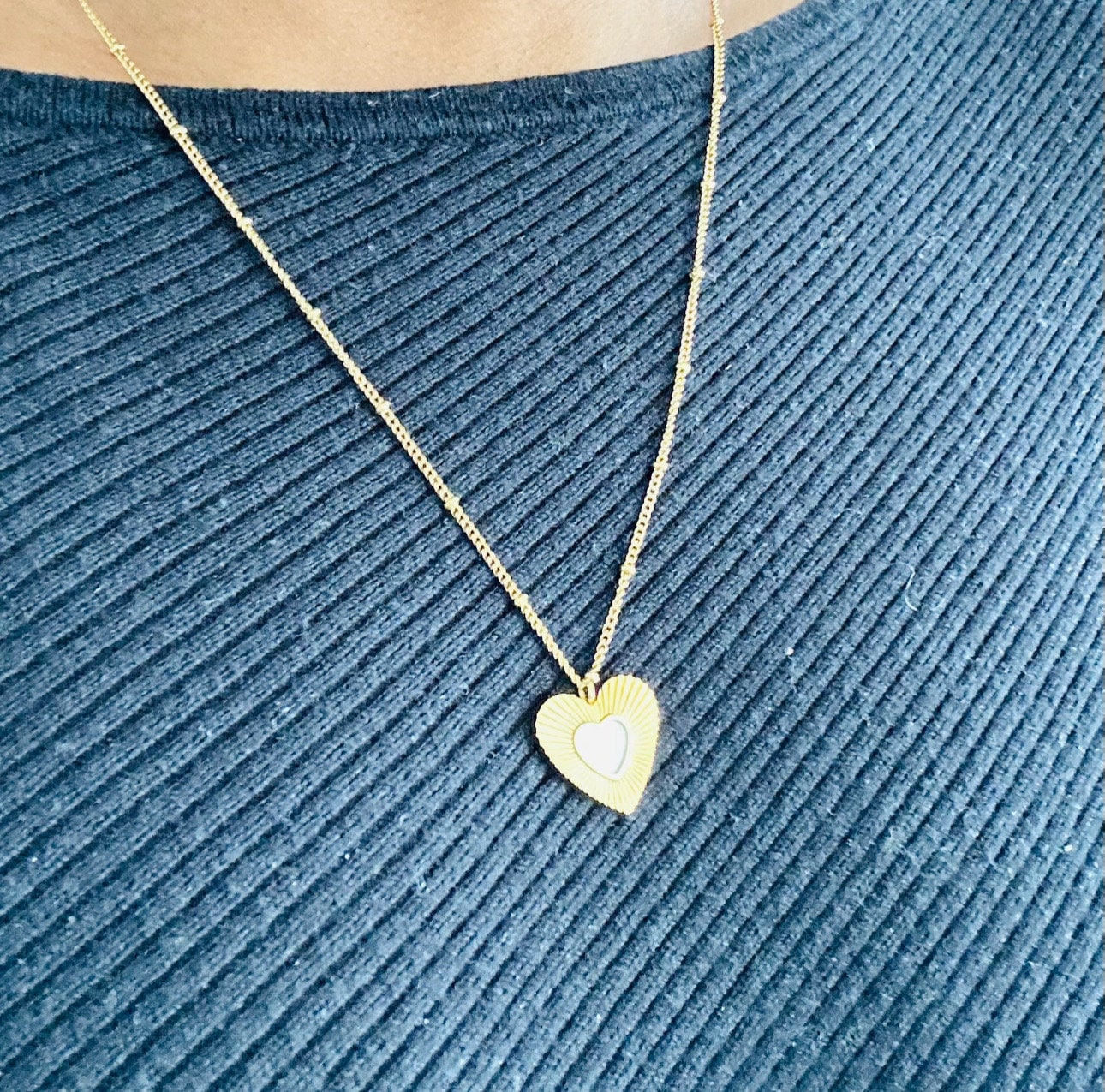 Crystal Pearl Heart Necklace