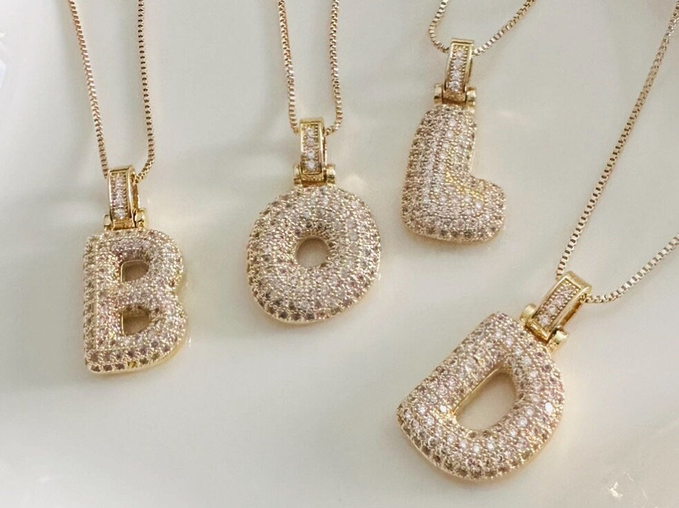 Elegant 18K Gold Plated Initial Charm Necklace
