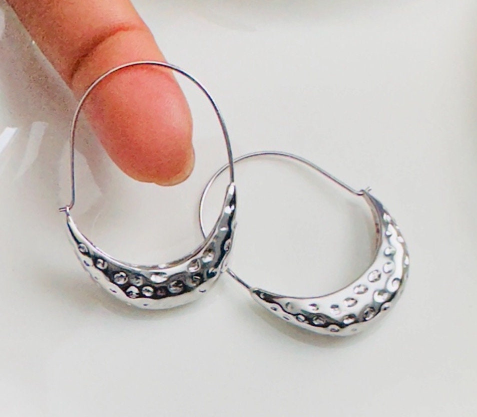 Silver Fulani Hoop Earring