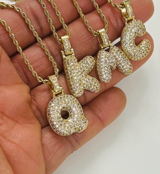 Bubble Balloon Pave CZ Gold Necklace
