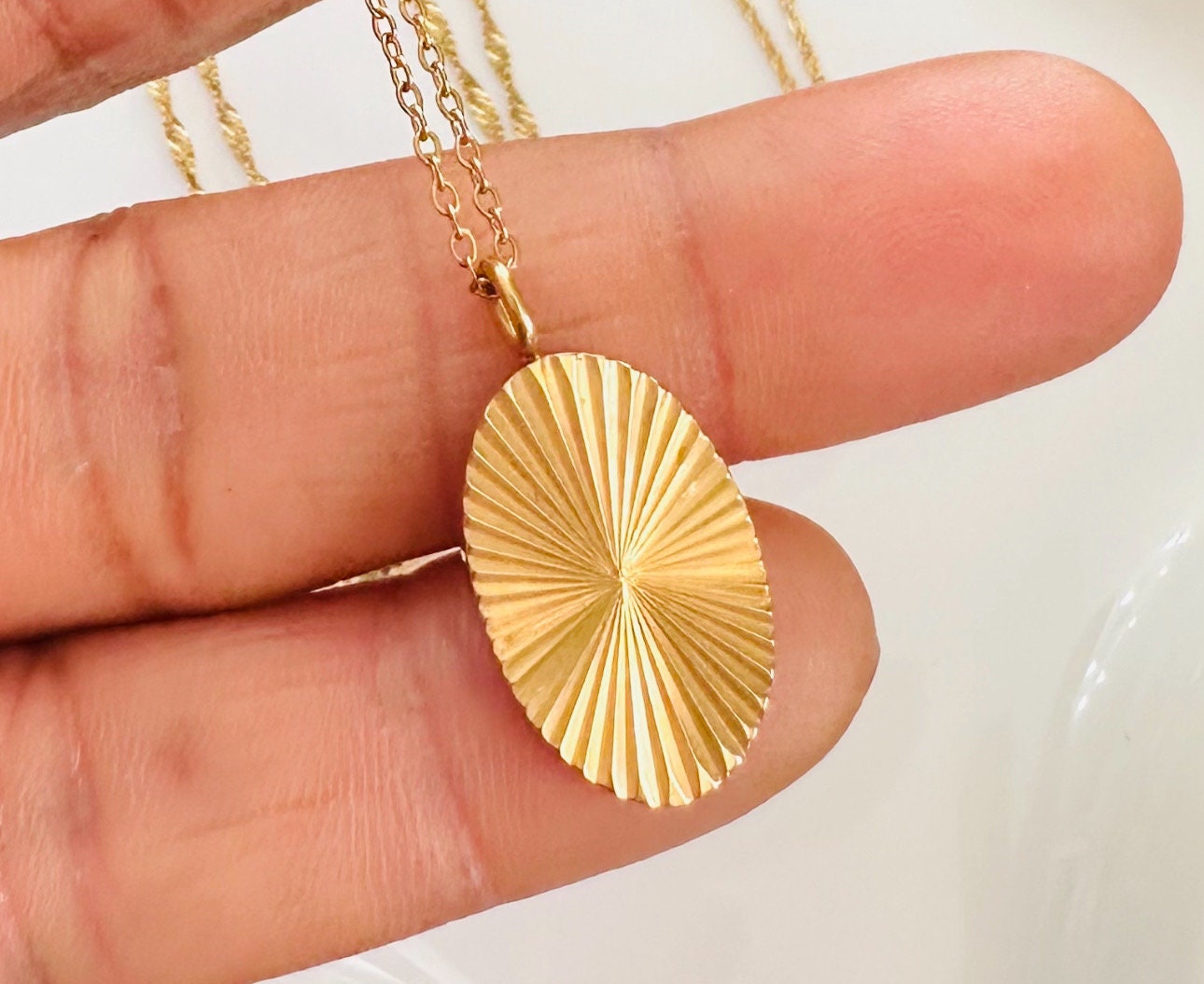 18K Gold Plated Sun Signature Necklace