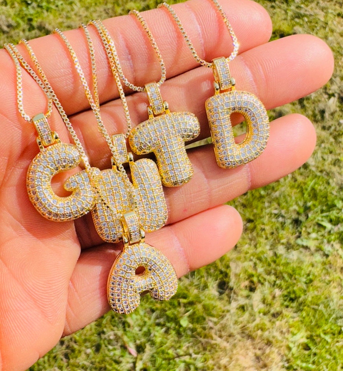 Elegant 18K Gold Plated Initial Charm Necklace