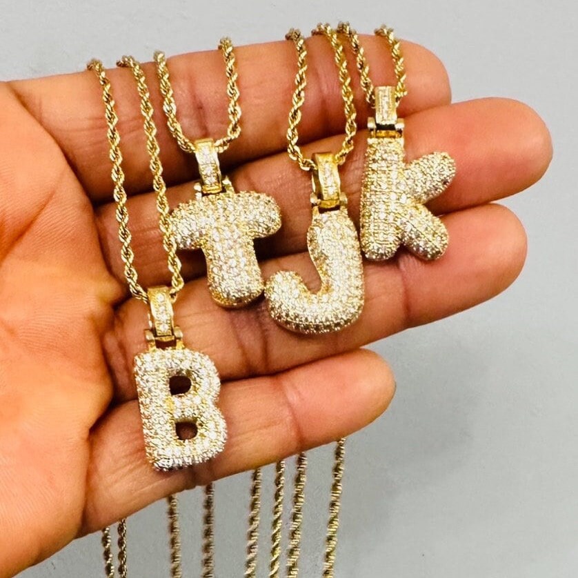 Personalized CZ Letter Pendant Necklace