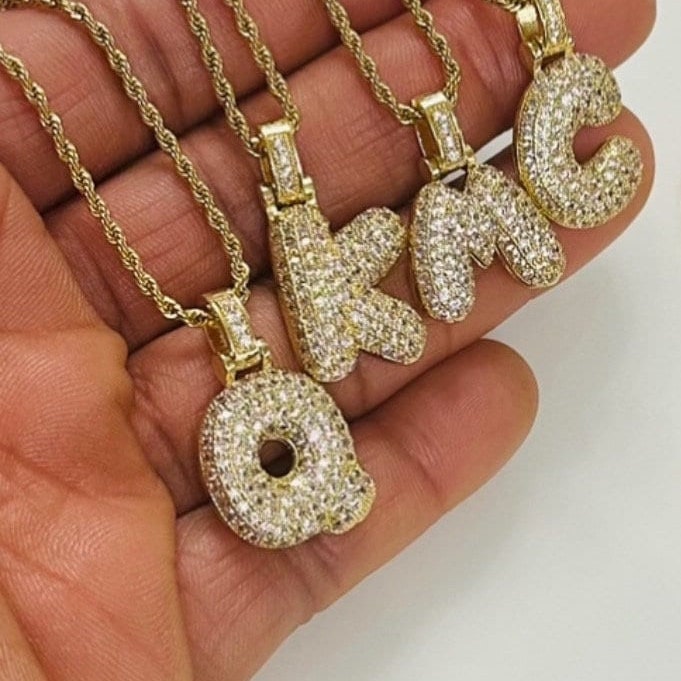 Personalized CZ Letter Pendant Necklace