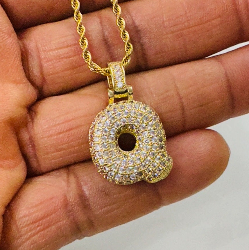 Bubble Balloon Pave CZ Gold Necklace