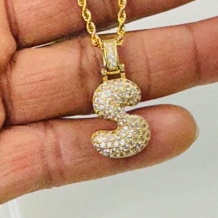 Bubble Balloon Pave CZ Gold Necklace