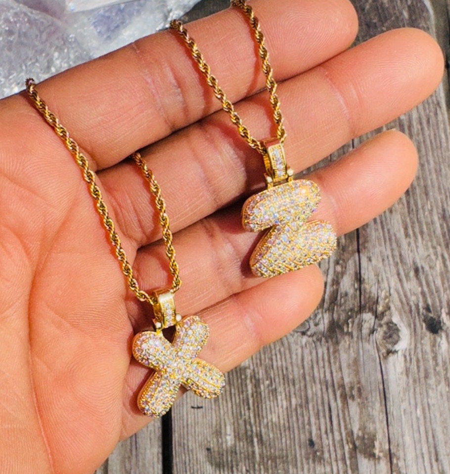 Bubble Balloon Pave CZ Gold Necklace