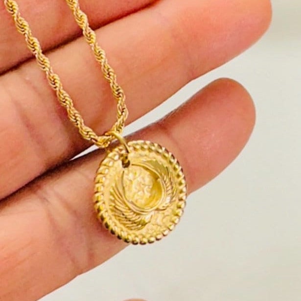 18k Gold Plated Guardian Angel Necklace