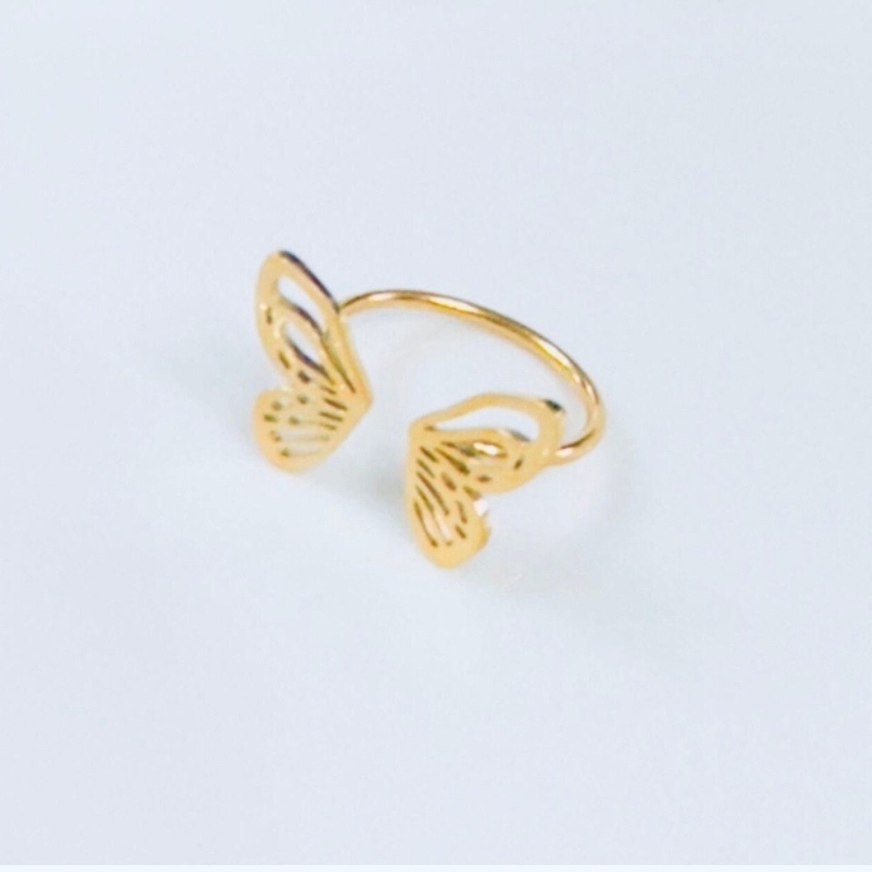 18K Gold Plated Open Butterfly Ring