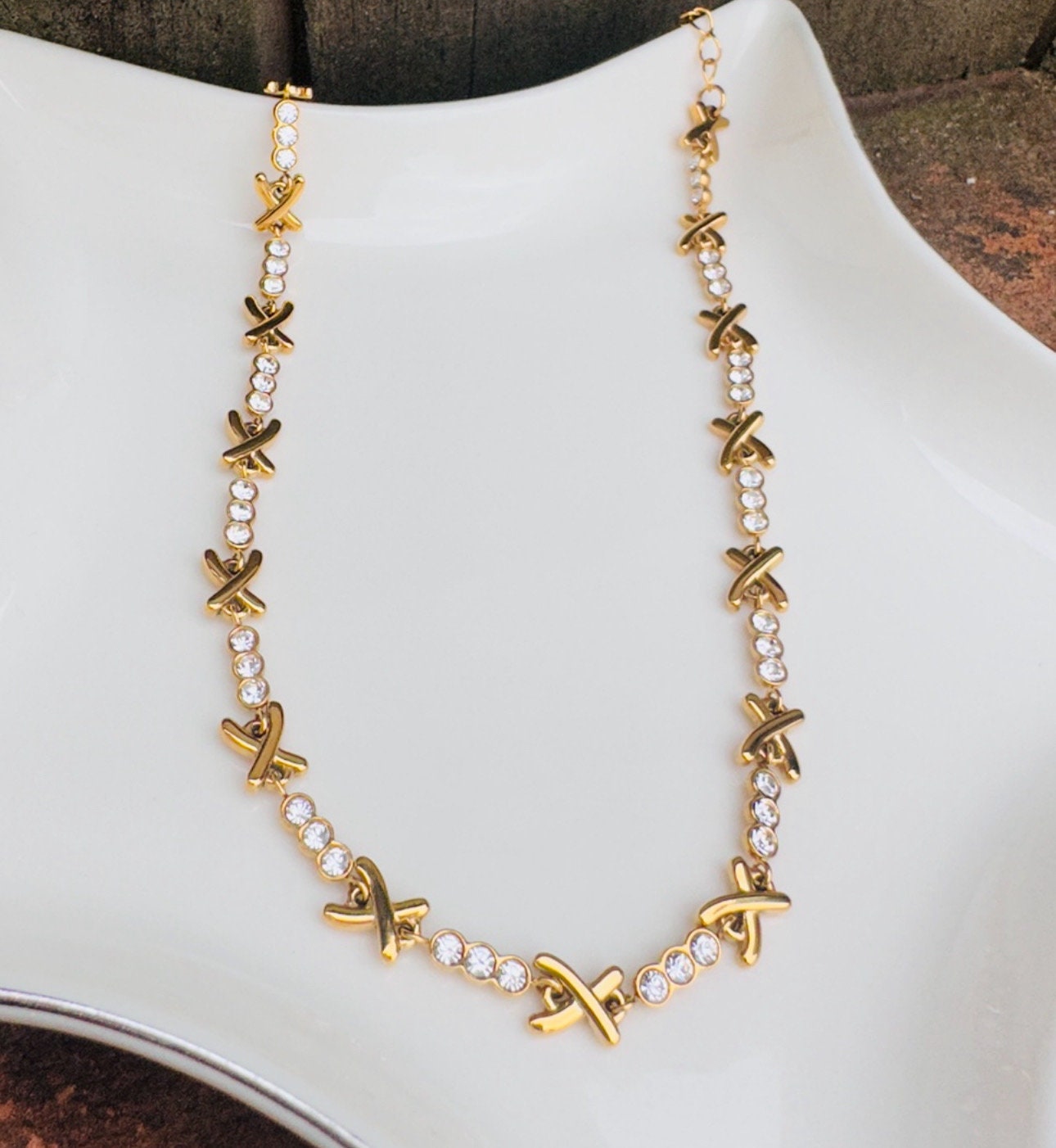 Gemma Owen XO Kiss Necklace with Crystal Charm Necklace
