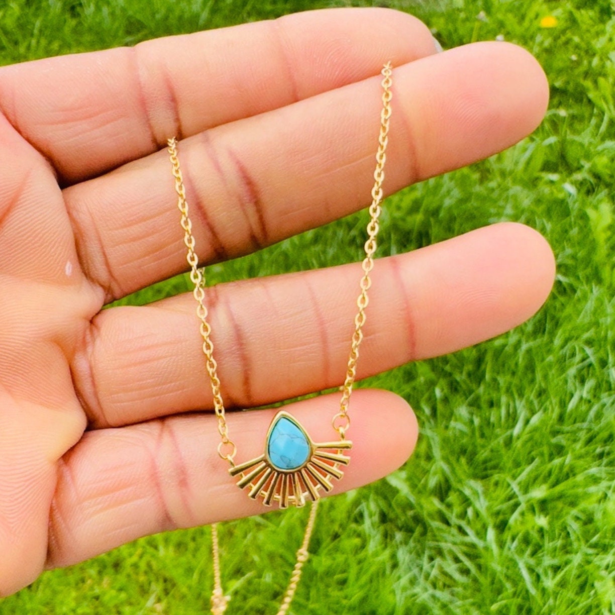 Gold Chain Sun Necklace