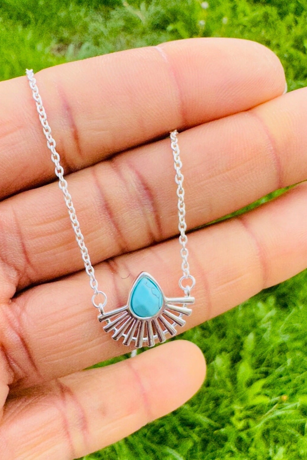 Silver Sun Choker Necklace