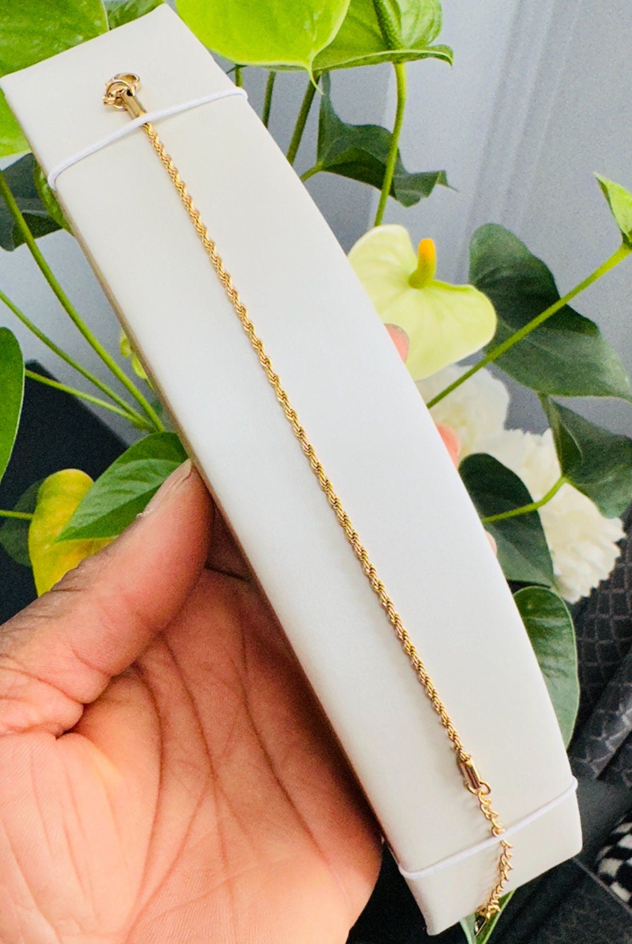 Dainty Gold Rope Chain Bracelet