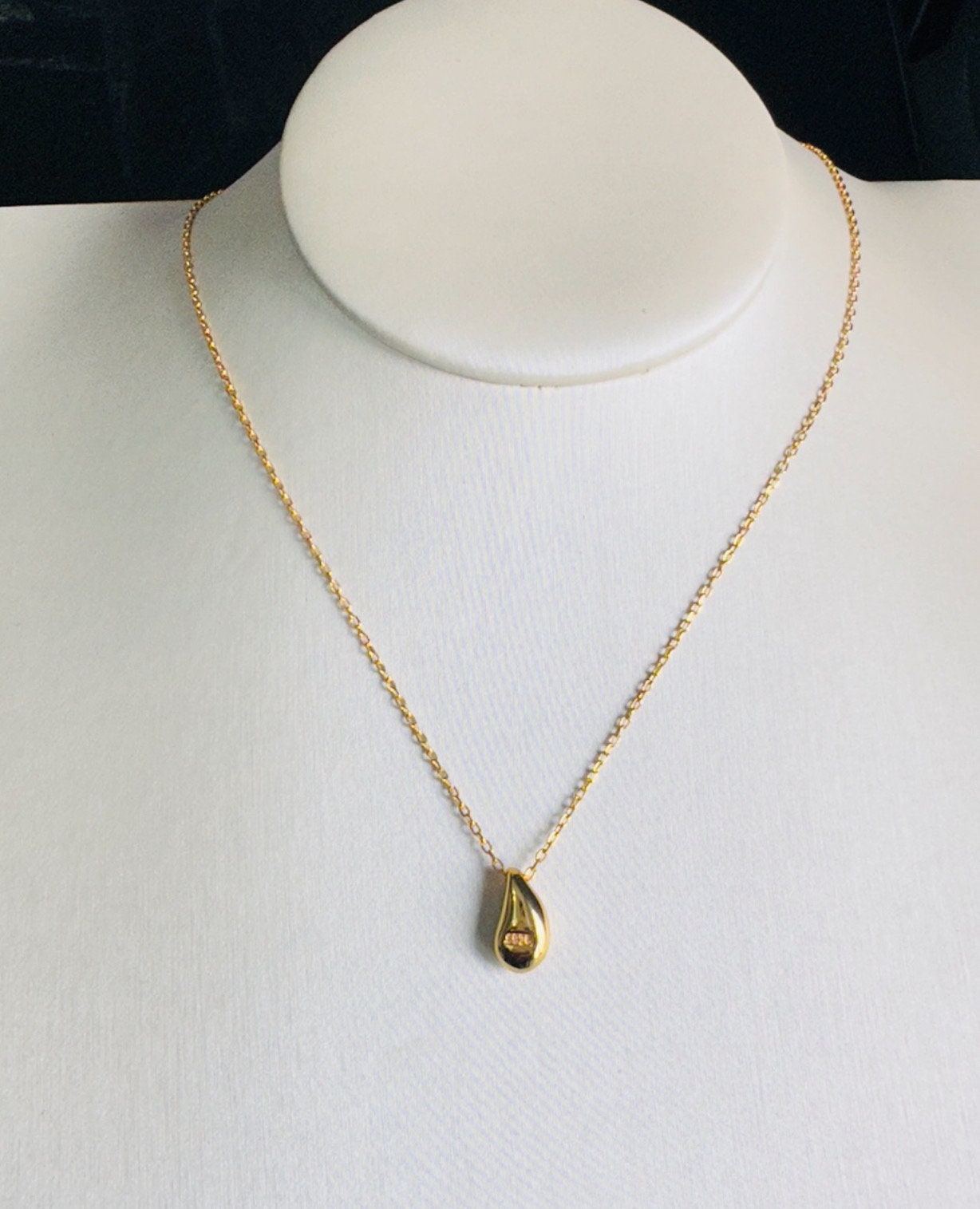 Simple Gold Silver Waterdrop Necklace