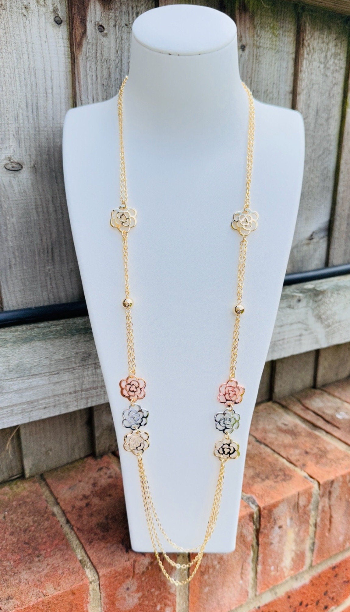 Long Flower Necklace