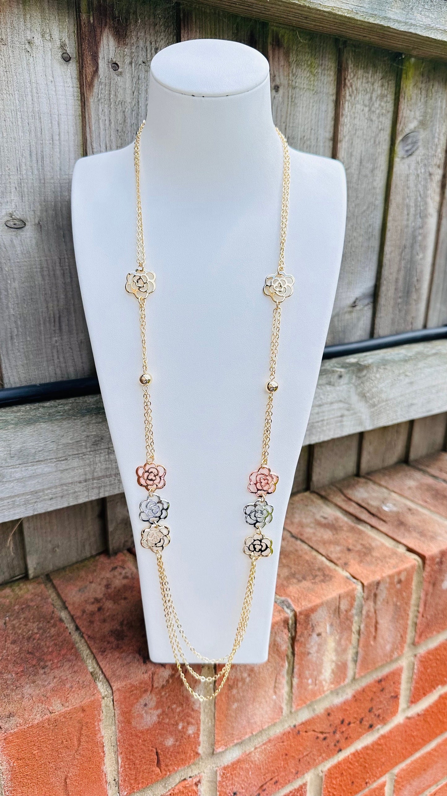 Long Flower Necklace