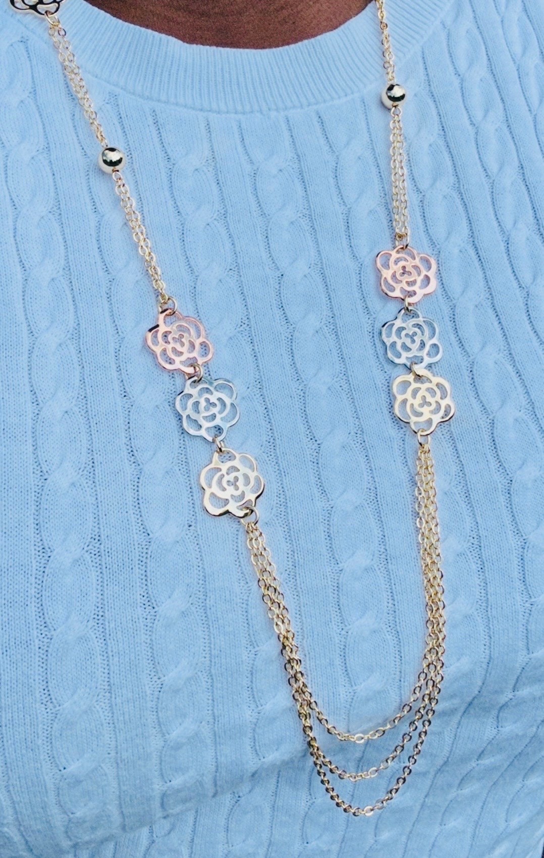 Long Flower Necklace