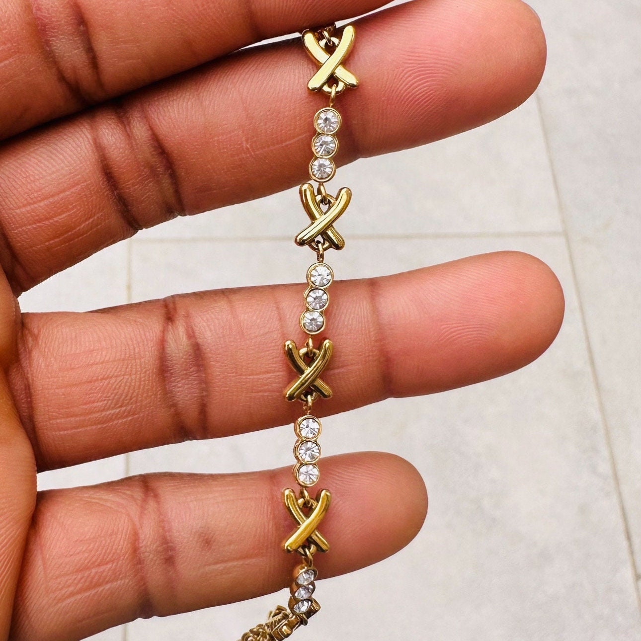 Gemma Owen XO Kiss Necklace with Crystal Charm Necklace