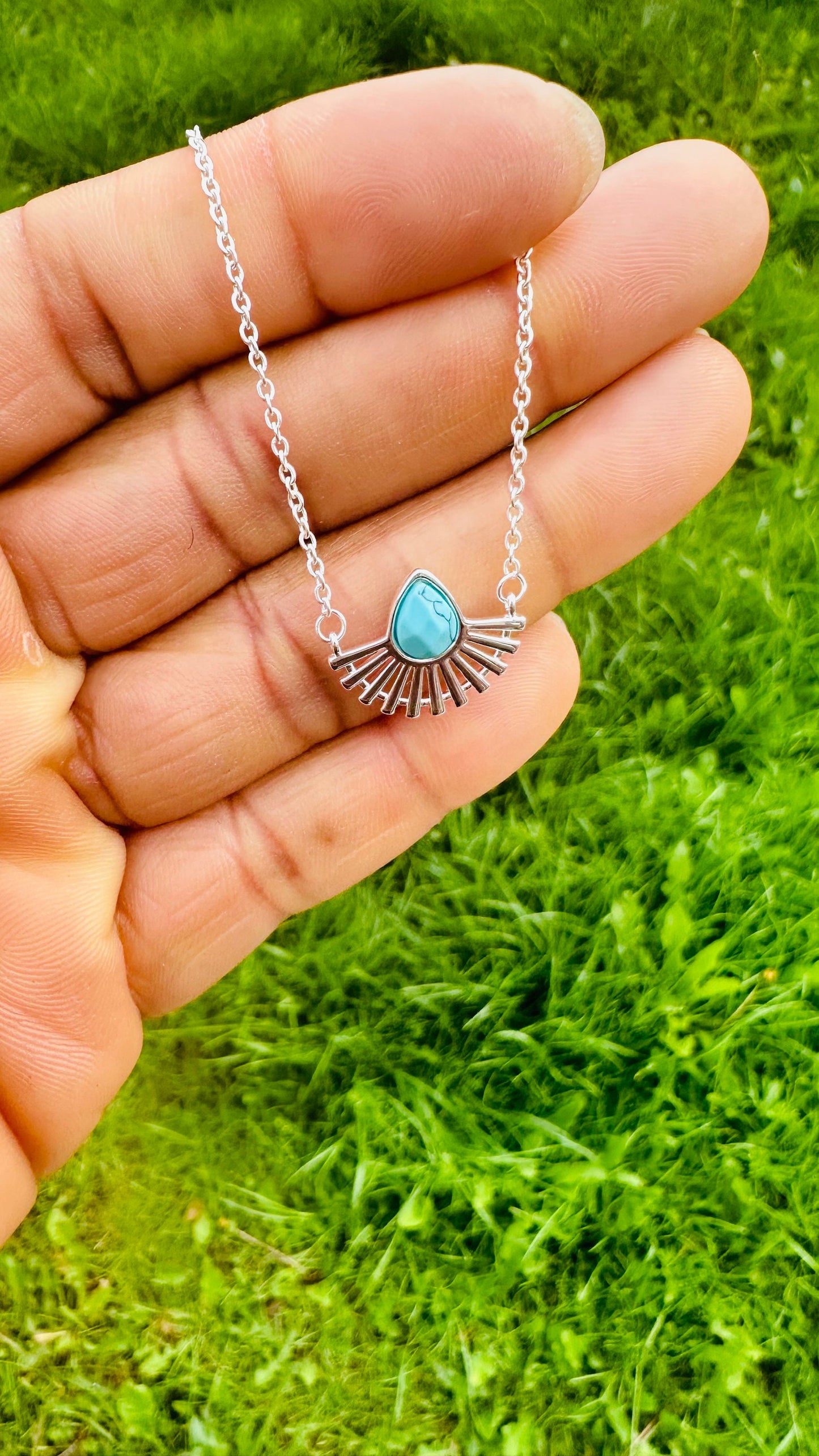 Silver Sun Choker Necklace