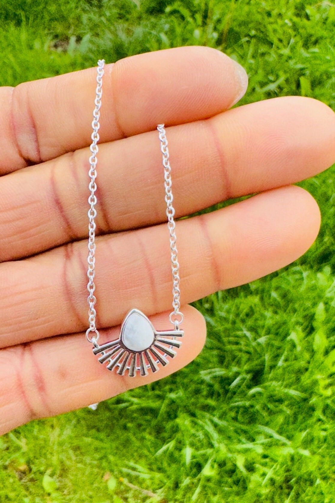 Silver Sun Choker Necklace