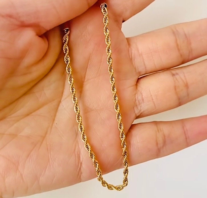 Dainty Gold Rope Chain Bracelet