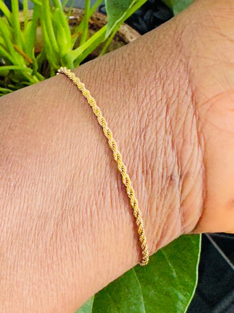 Dainty Gold Rope Chain Bracelet