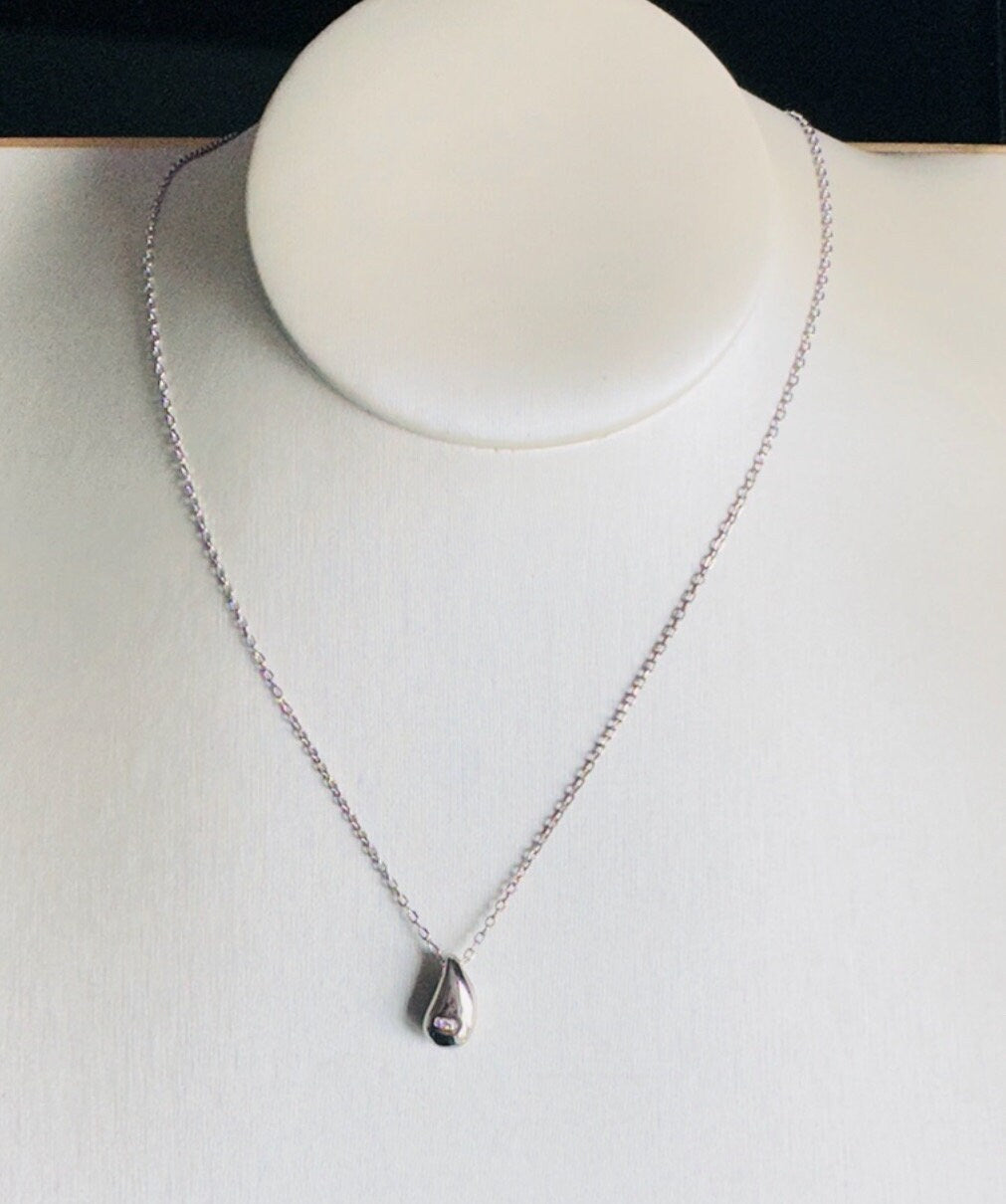 Simple Gold Silver Waterdrop Necklace