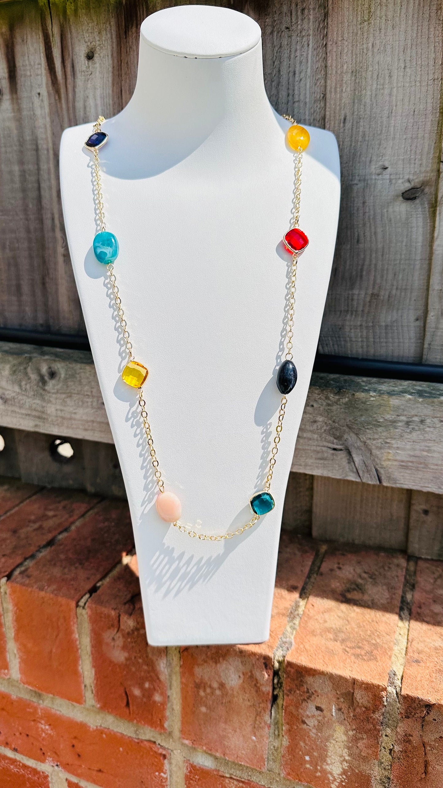 Long Multiple Charm Necklace