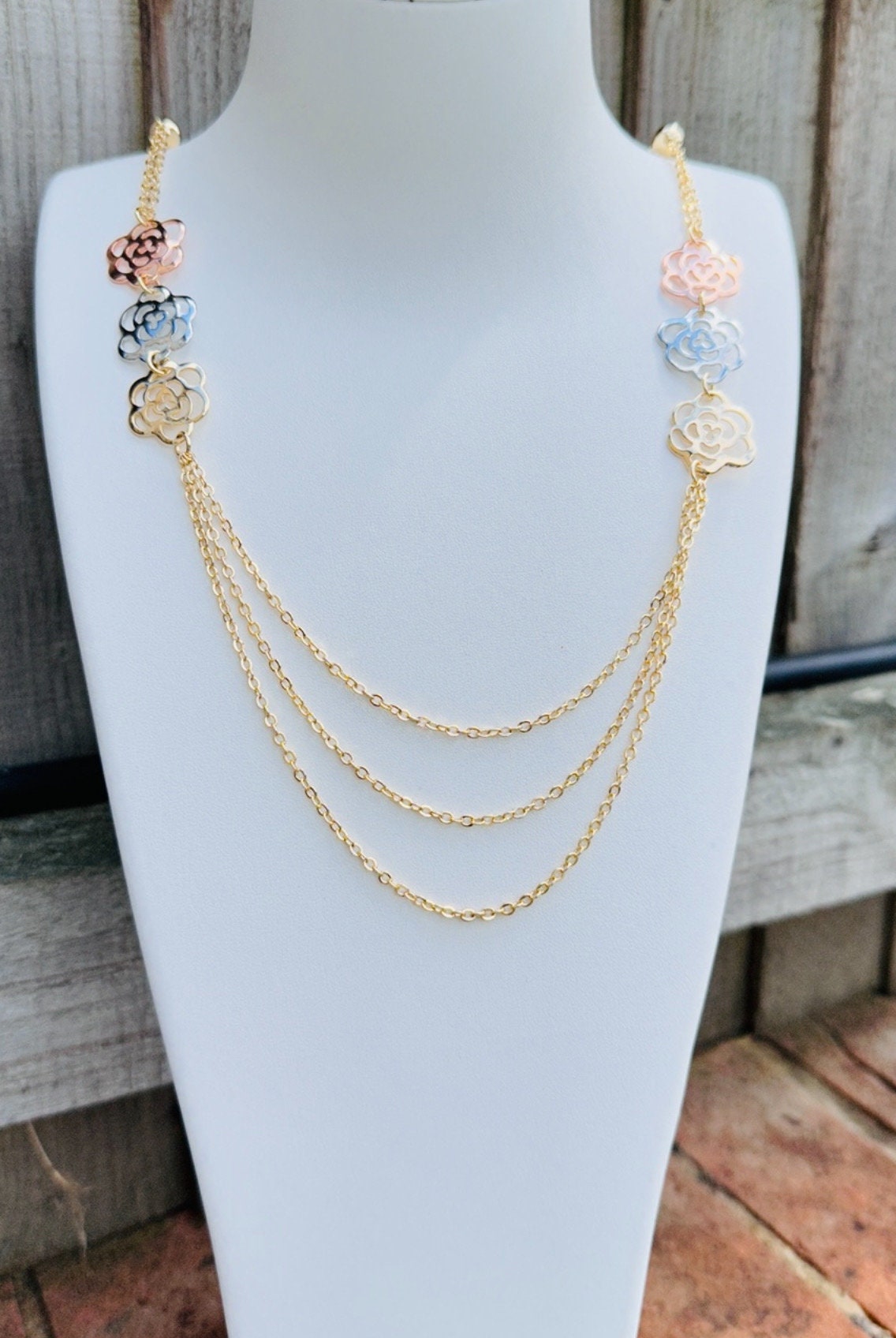 Long Flower Necklace