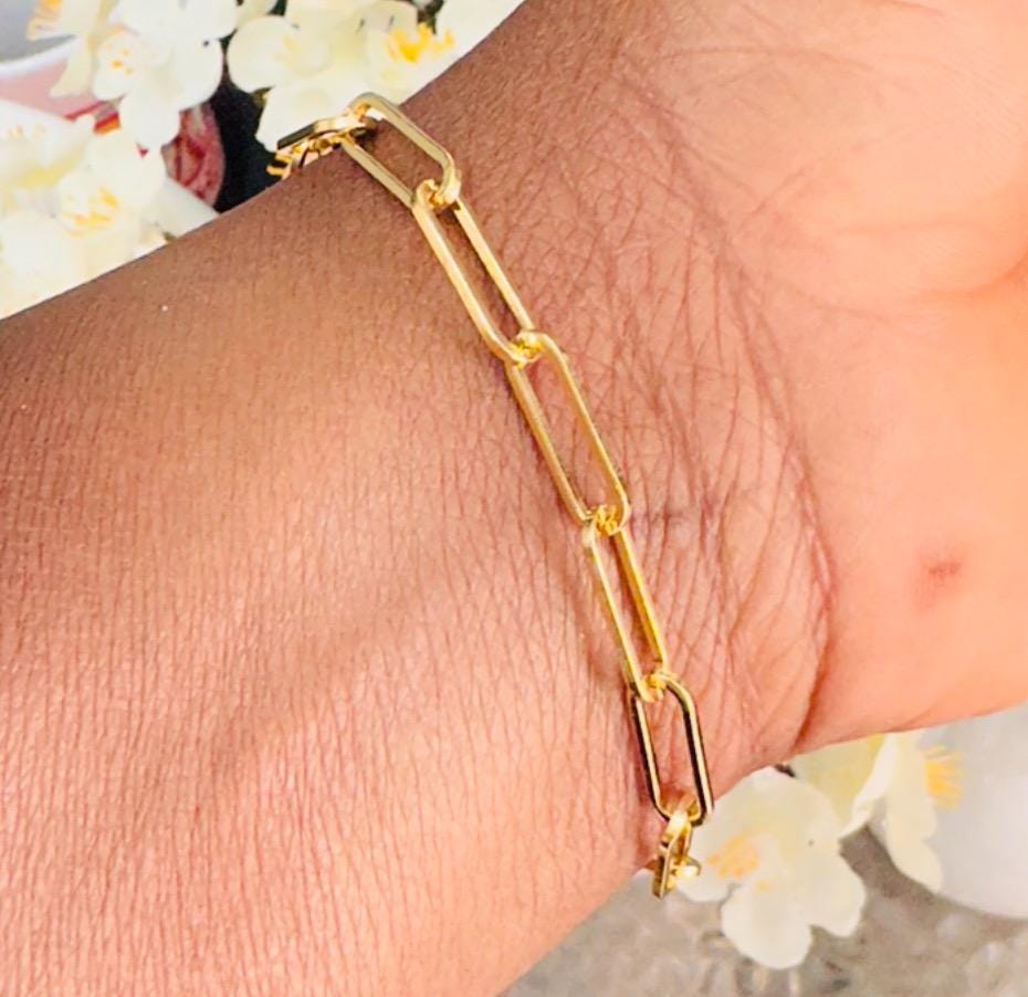 Chic Gold Link Paperclip Chain Bracelet