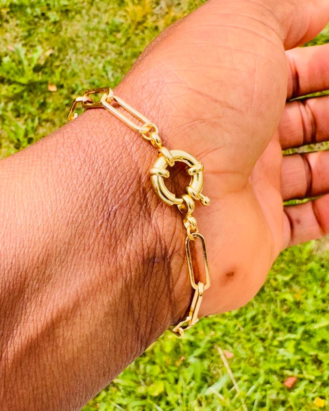 Chic Gold Link Paperclip Chain Bracelet