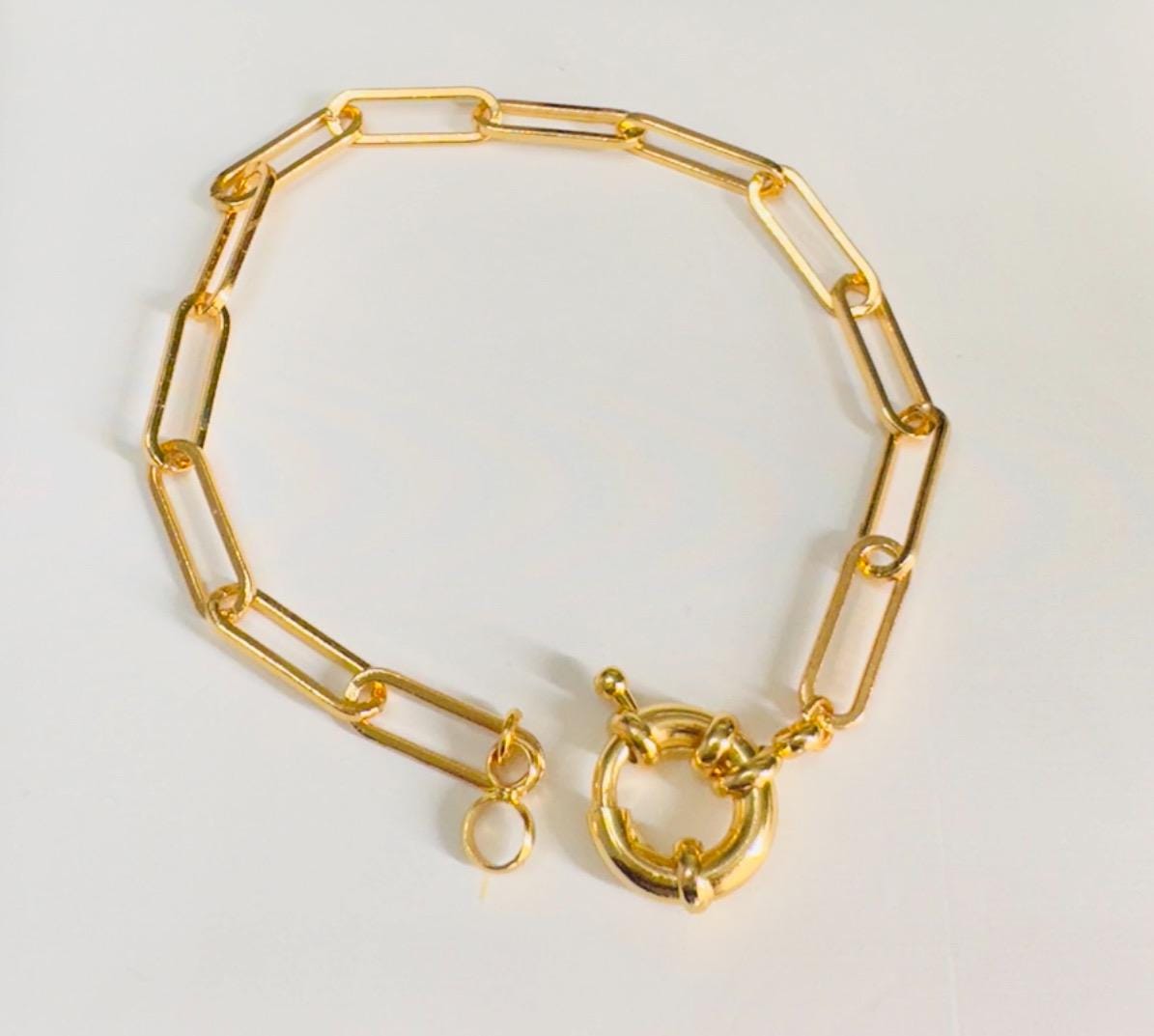 Chic Gold Link Paperclip Chain Bracelet